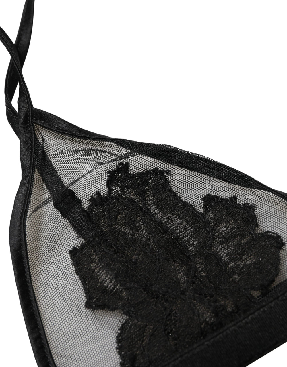 Dolce & Gabbana Black Floral Soft Cup Triangle Bra Underwear - IT2 | S
