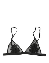 Dolce & Gabbana Black Floral Soft Cup Triangle Bra Underwear - IT2 | S