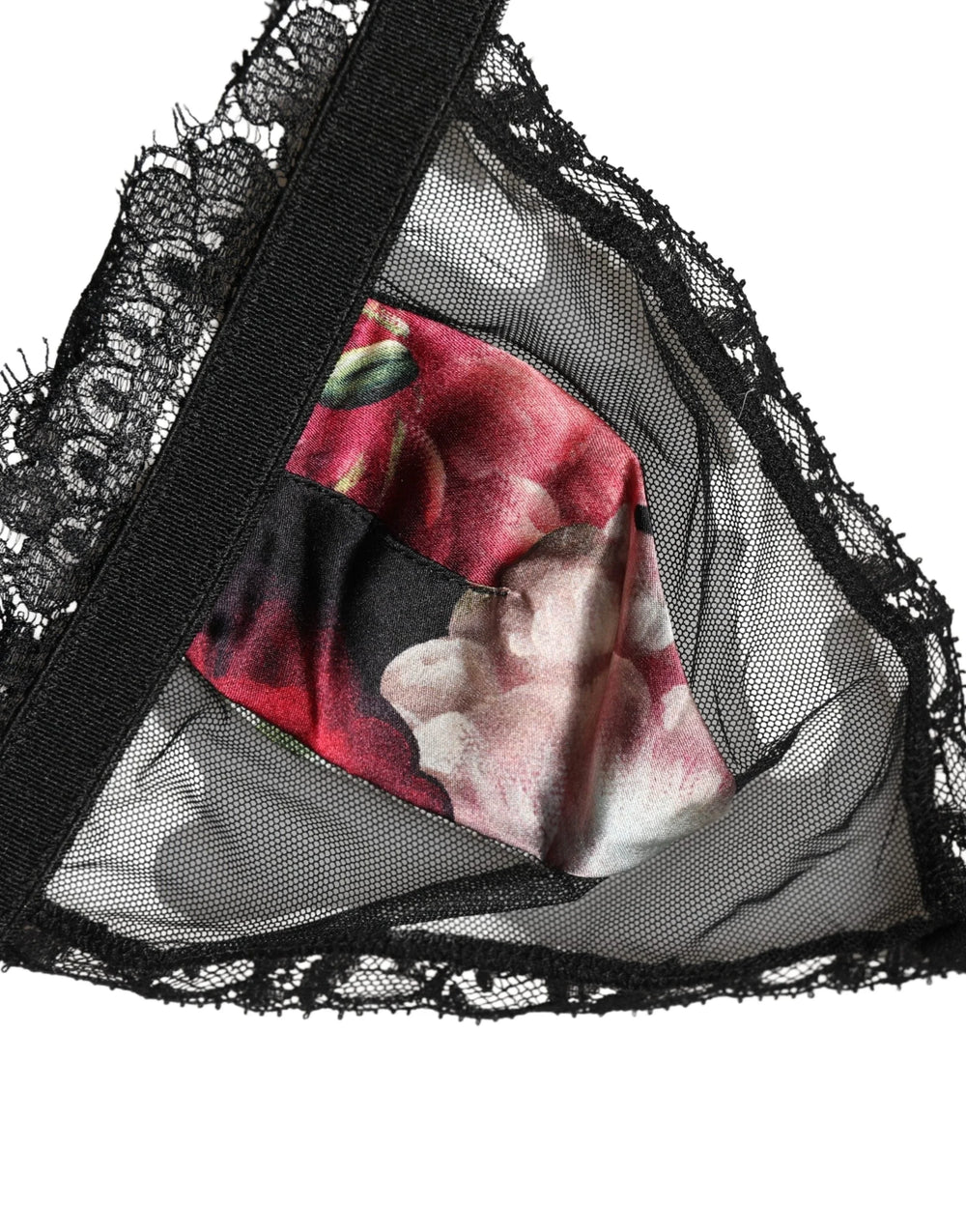 Dolce & Gabbana Zwarte bloemenprint soft cup triangle BH lingerie - IT2 | S