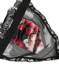 Dolce & Gabbana Zwarte bloemenprint soft cup triangle BH lingerie - IT2 | S