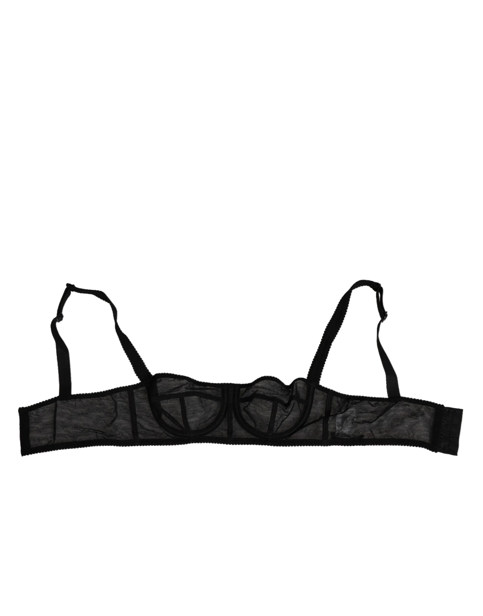 Dolce & Gabbana Black Floral Underwired Balconette Bra Underwear - IT2 | S - Bras