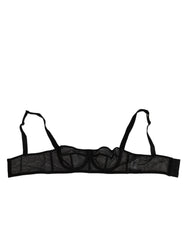 Dolce & Gabbana Black Floral Underwired Balconette Bra Underwear - IT2 | S - Bras
