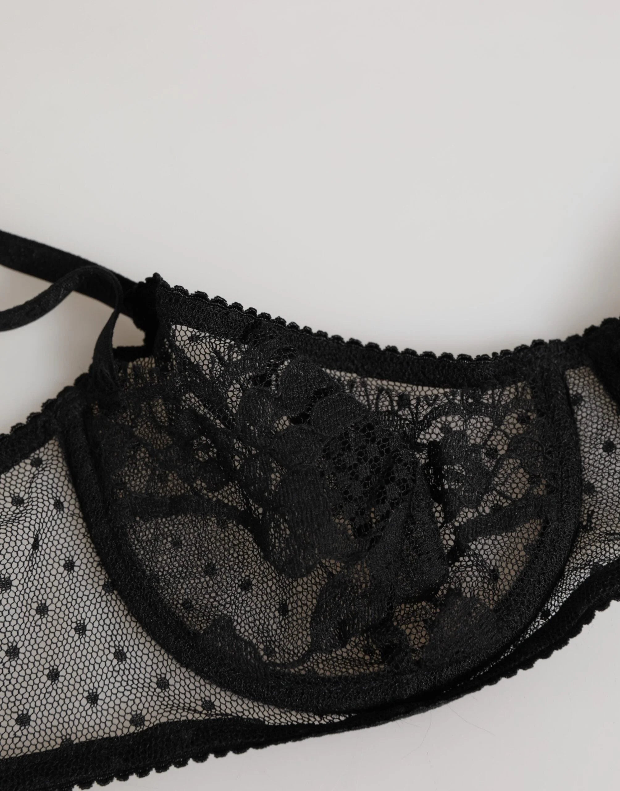 Dolce & Gabbana Black Floral Underwired Balconette Bra Underwear - IT2 | S - Bras