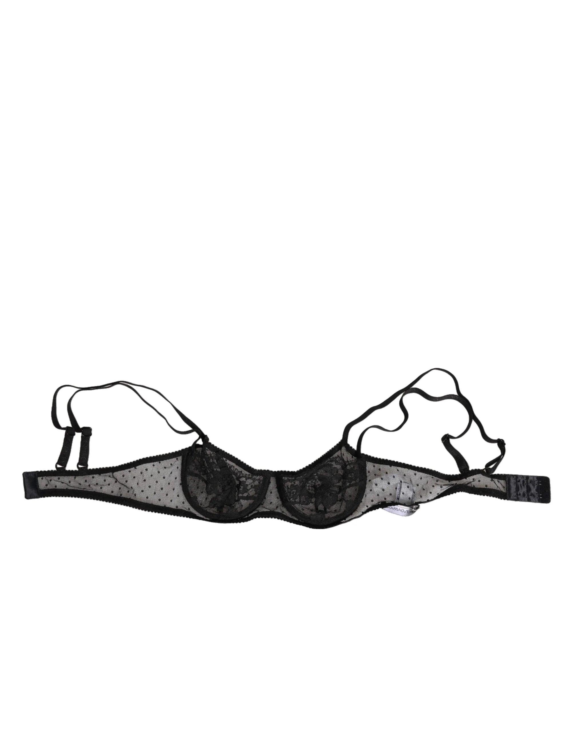Dolce & Gabbana Black Floral Underwired Balconette Bra Underwear - IT2 | S - Bras