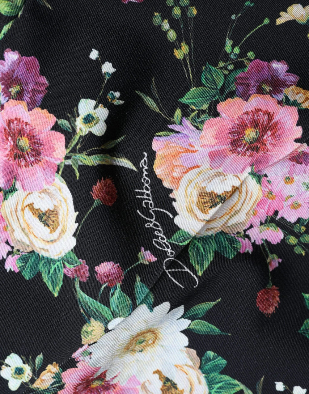 Dolce & Gabbana Black Floral Wool High Waist Wide Leg Pants - IT40|S - Trousers