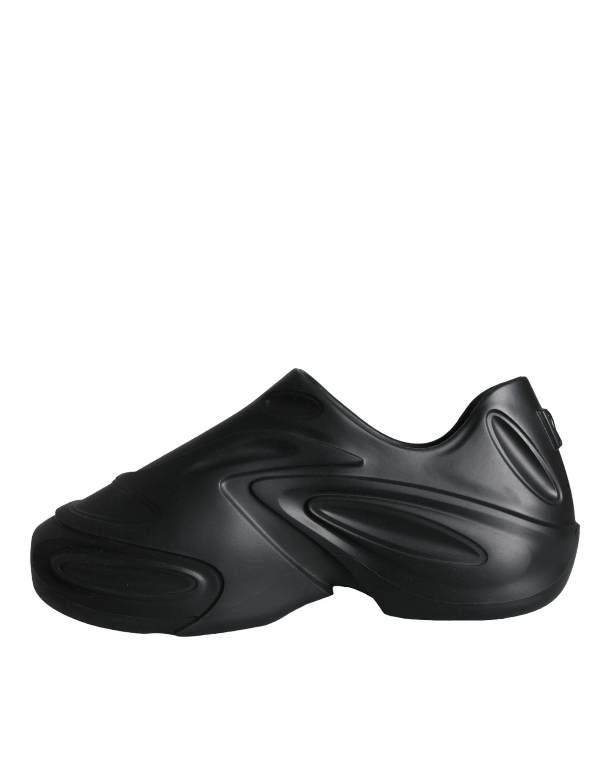 Dolce & Gabbana Black Foiled Rubber Toy Low Top Sneakers Shoes - EU44/US11 - Sneakers