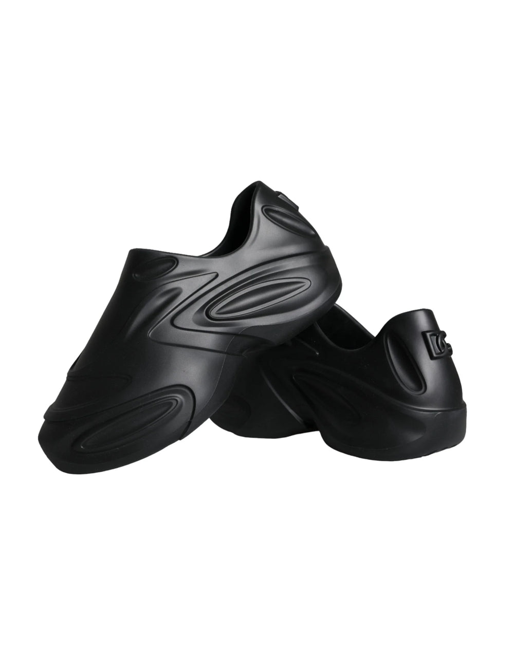 Dolce & Gabbana Black Foiled Rubber Toy Low Top Sneakers Shoes - EU44/US11 - Sneakers