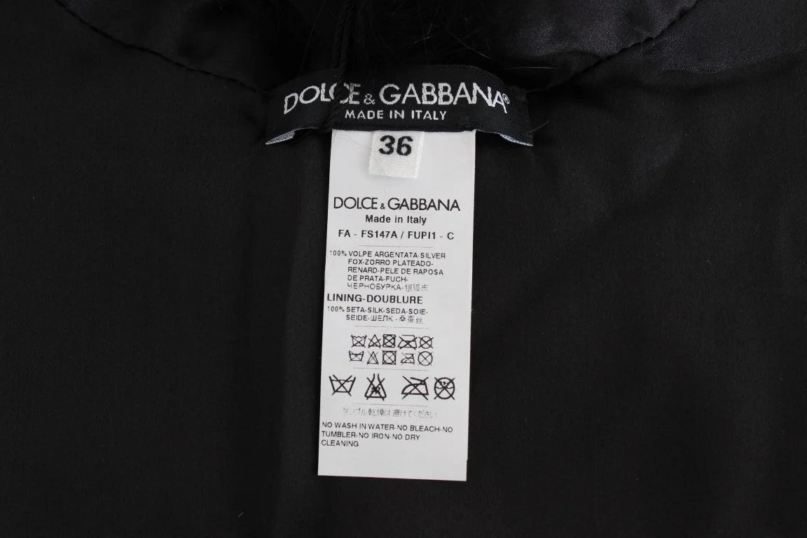 Dolce & Gabbana Black Fox Fur Collar Scarf - Scarves & Shawls