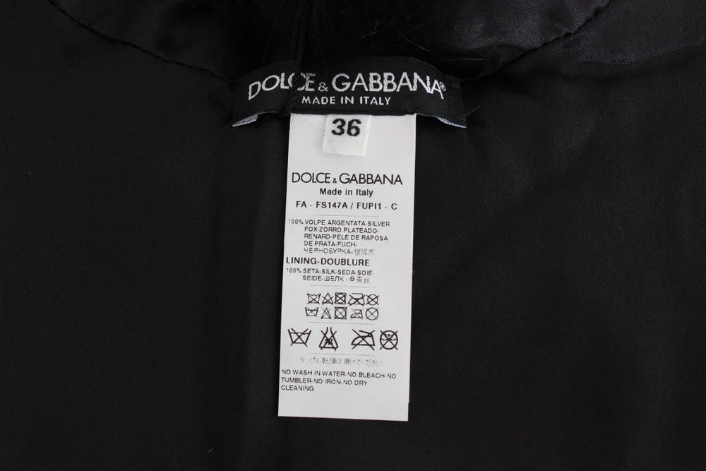 Dolce & Gabbana Black Fox Fur Collar Scarf - Scarves & Shawls
