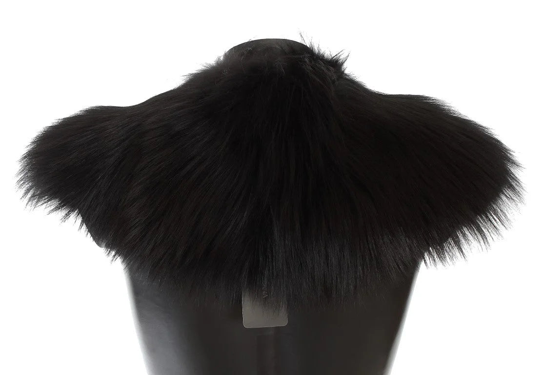 Dolce & Gabbana Black Fox Fur Collar Scarf - Scarves & Shawls