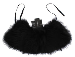 Dolce & Gabbana Black Fox Fur Collar Scarf - Scarves & Shawls
