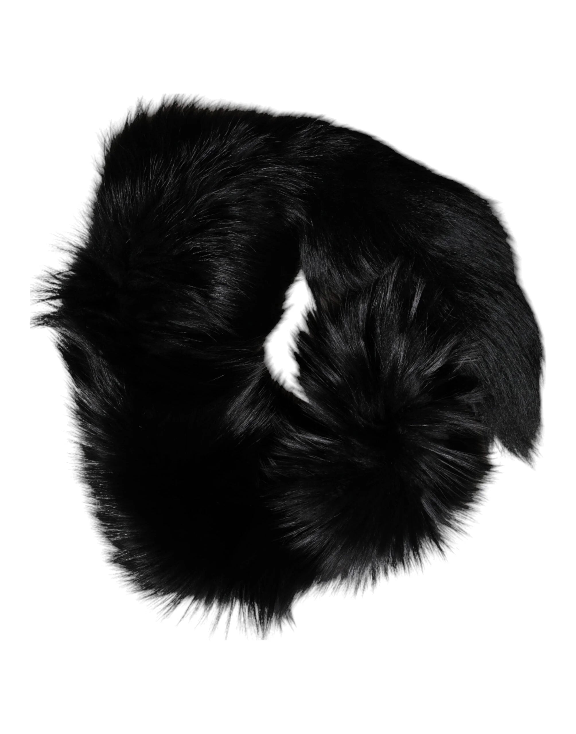 Dolce & Gabbana Black Fox Fur Neck Wrap Warmer Winter Scarf - Scarves & Shawls