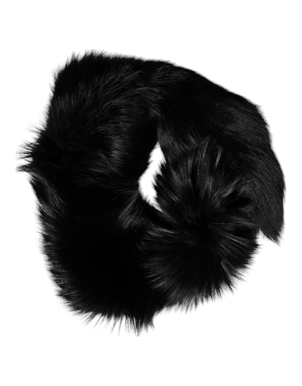 Dolce & Gabbana Black Fox Fur Neck Wrap Warmer Winter Scarf - Scarves & Shawls