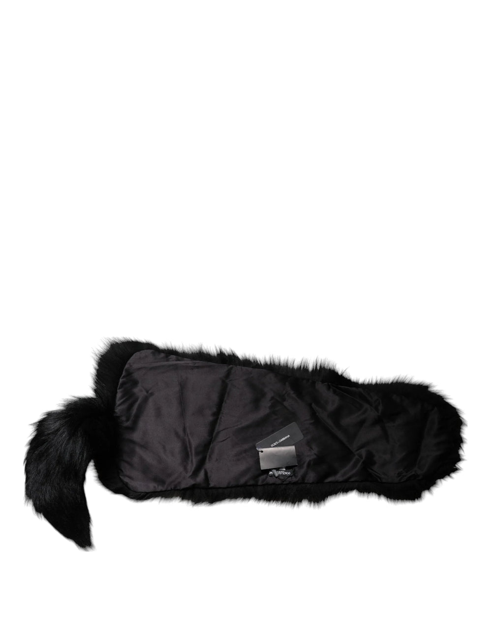 Dolce & Gabbana Black Fox Fur Neck Wrap Warmer Winter Scarf - Scarves & Shawls