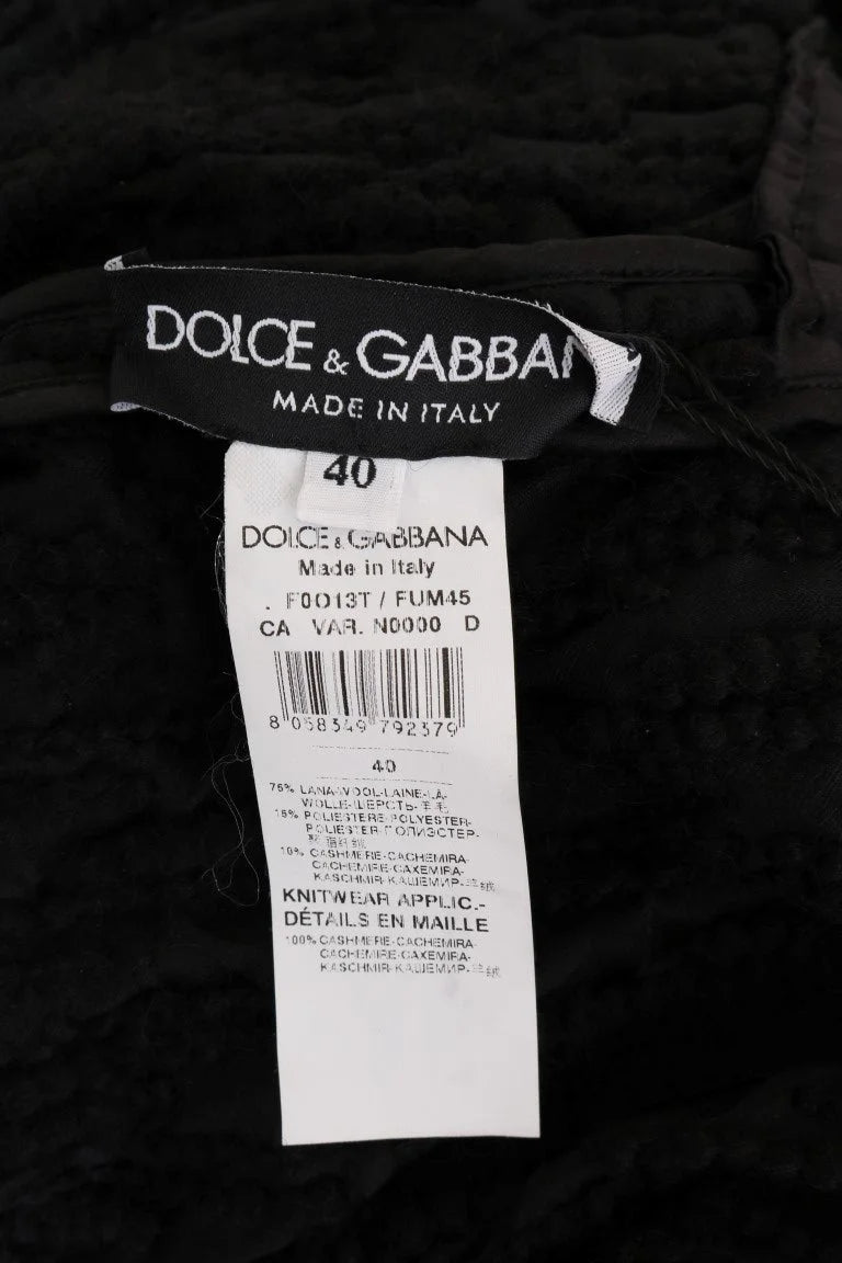 Dolce & Gabbana Black Fringes Wool Pullover Sweater - IT40|S - Sweaters
