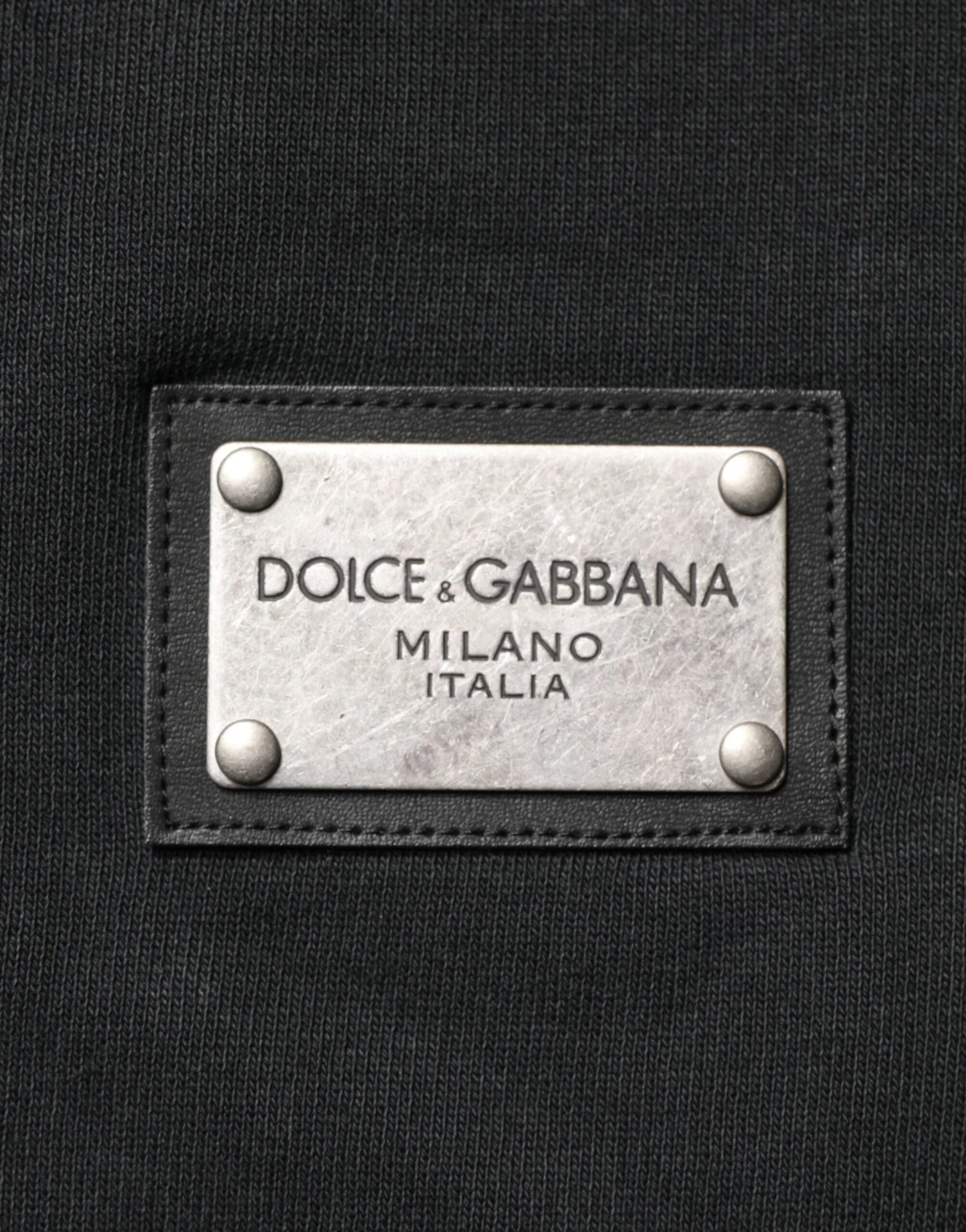 Dolce & Gabbana Black Full Zip Hooded Men Sweatshirt Sweater - IT52 | L