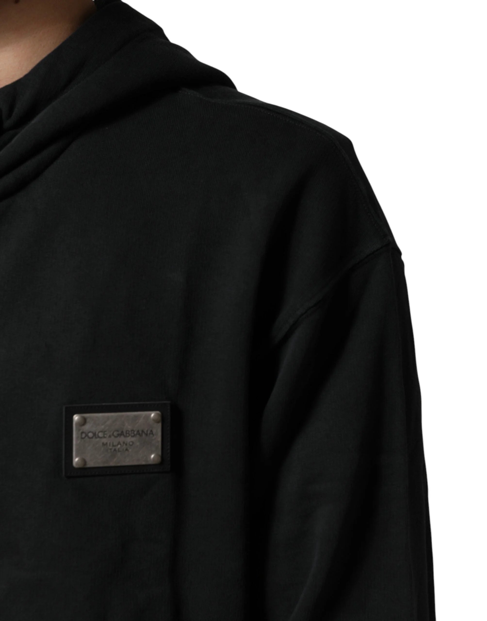 Dolce & Gabbana Black Full Zip Hooded Men Sweatshirt Sweater - IT52 | L