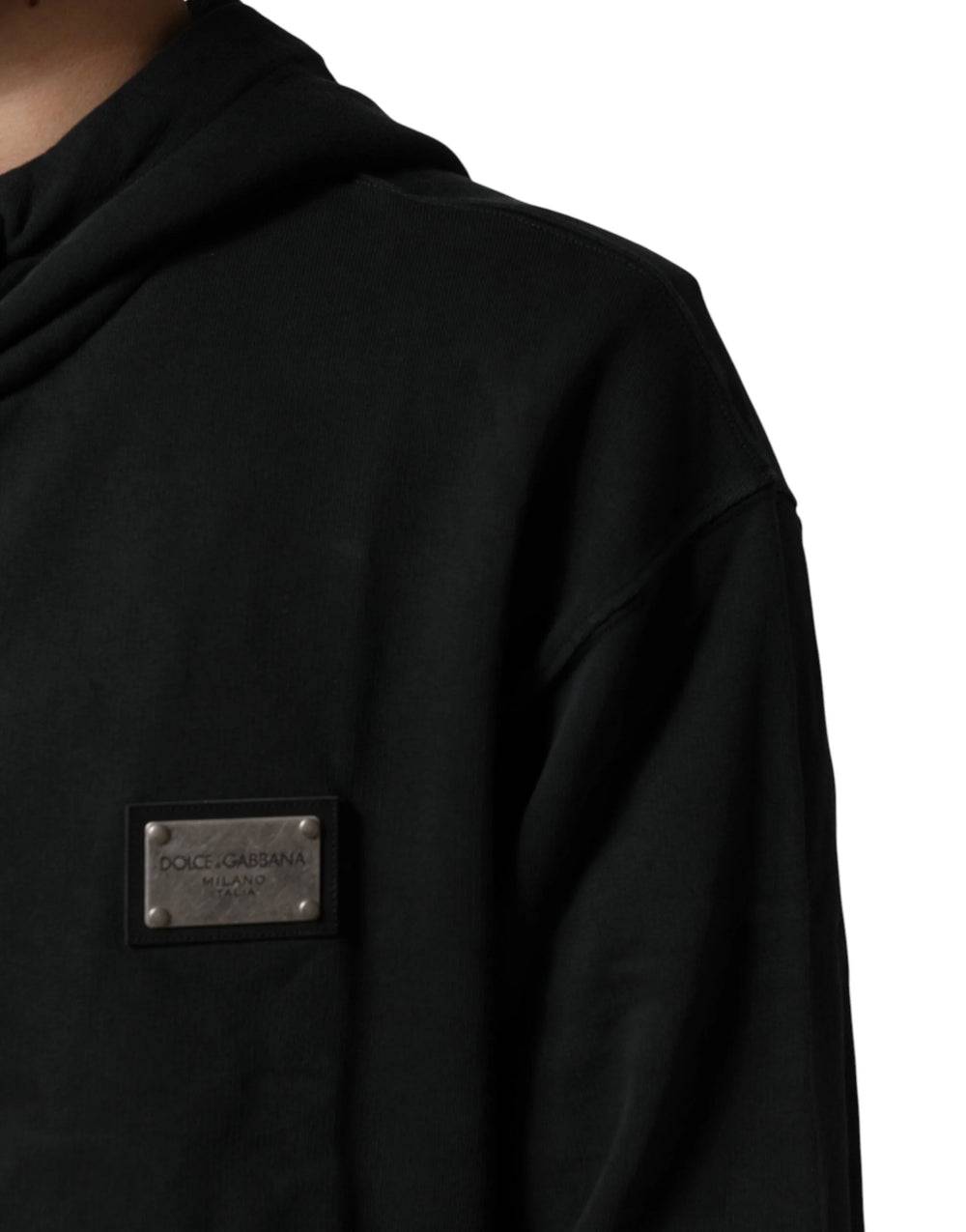 Dolce & Gabbana Black Full Zip Hooded Men Sweatshirt Sweater - IT52 | L