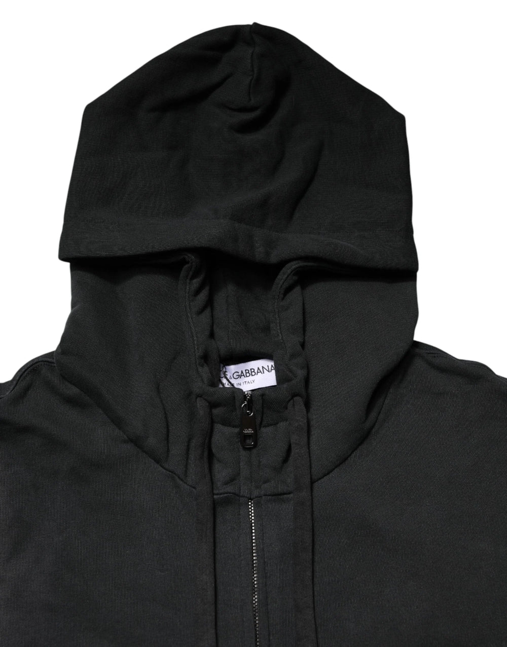 Dolce & Gabbana Black Full Zip Hooded Men Sweatshirt Sweater - IT52 | L