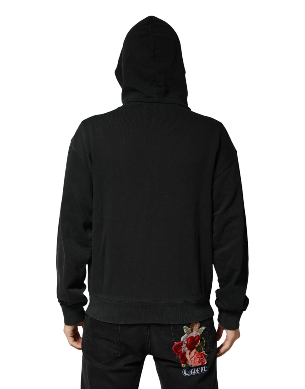 Dolce & Gabbana Black Full Zip Hooded Men Sweatshirt Sweater - IT52 | L