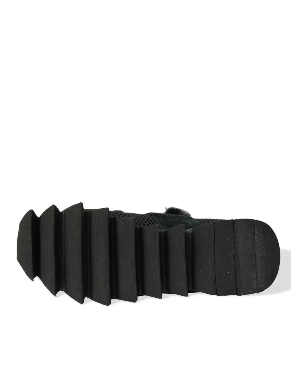 Dolce & Gabbana Black Fur Embellished Suede Sneakers Shoes - EU44/US11 - Sneakers