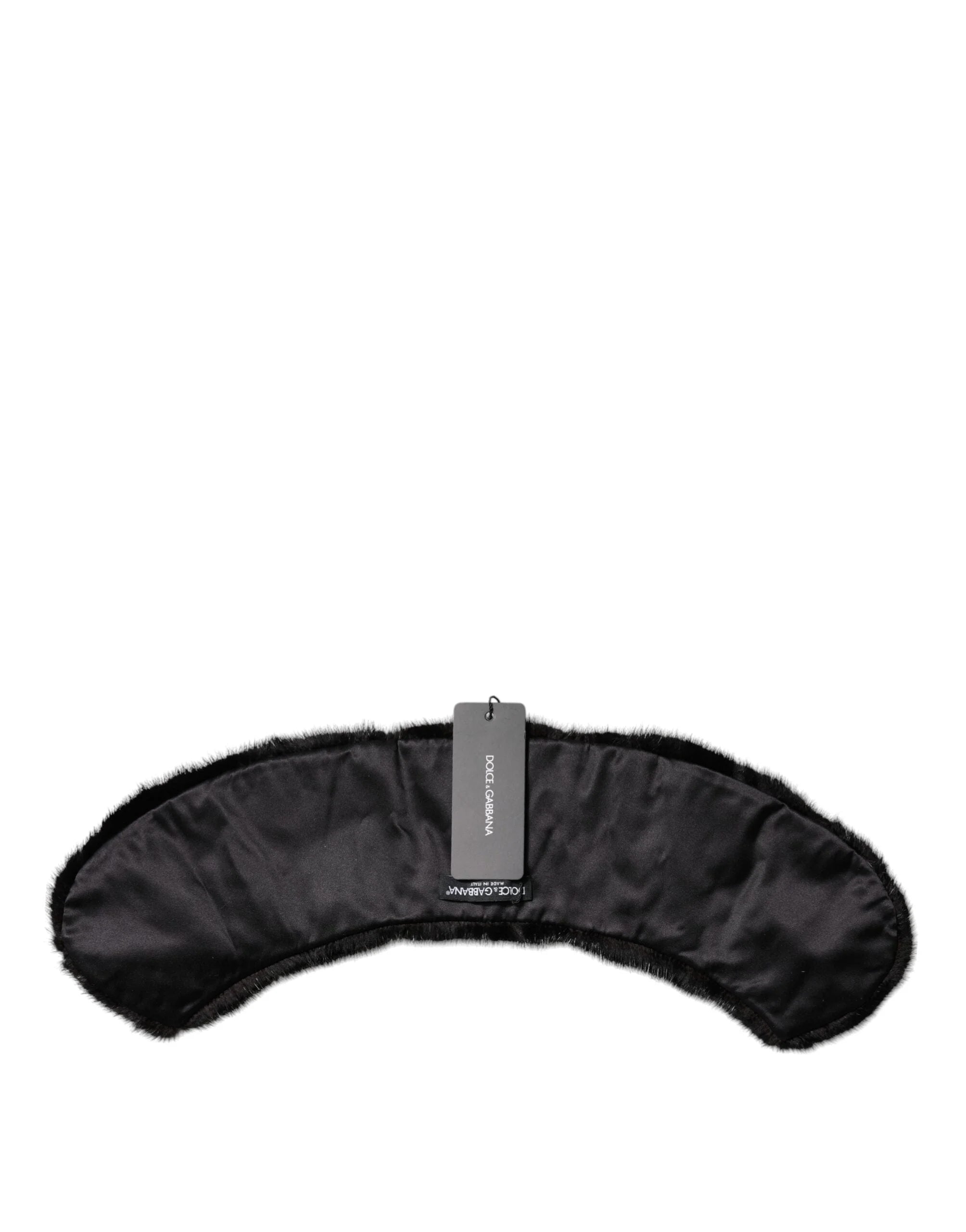 Dolce & Gabbana Black Fur Shawl Neck Wrap Cover Collar Scarf - IT40|S