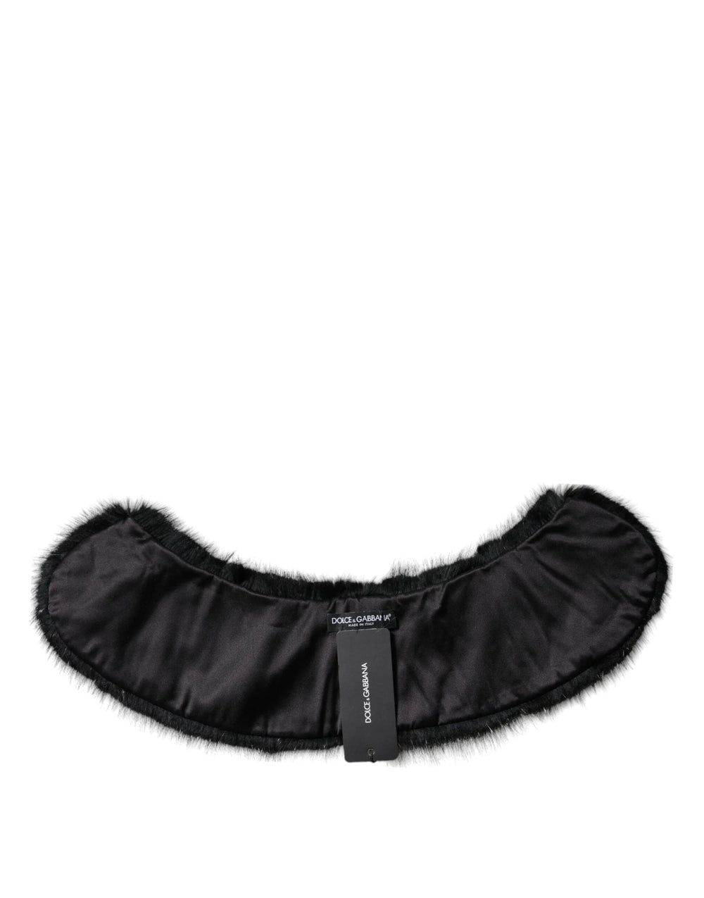 Dolce & Gabbana Black Fur Shawl Neck Wrap Cover Collar Scarf - IT40|S