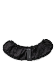 Dolce & Gabbana Black Fur Shawl Neck Wrap Cover Collar Scarf - IT40|S