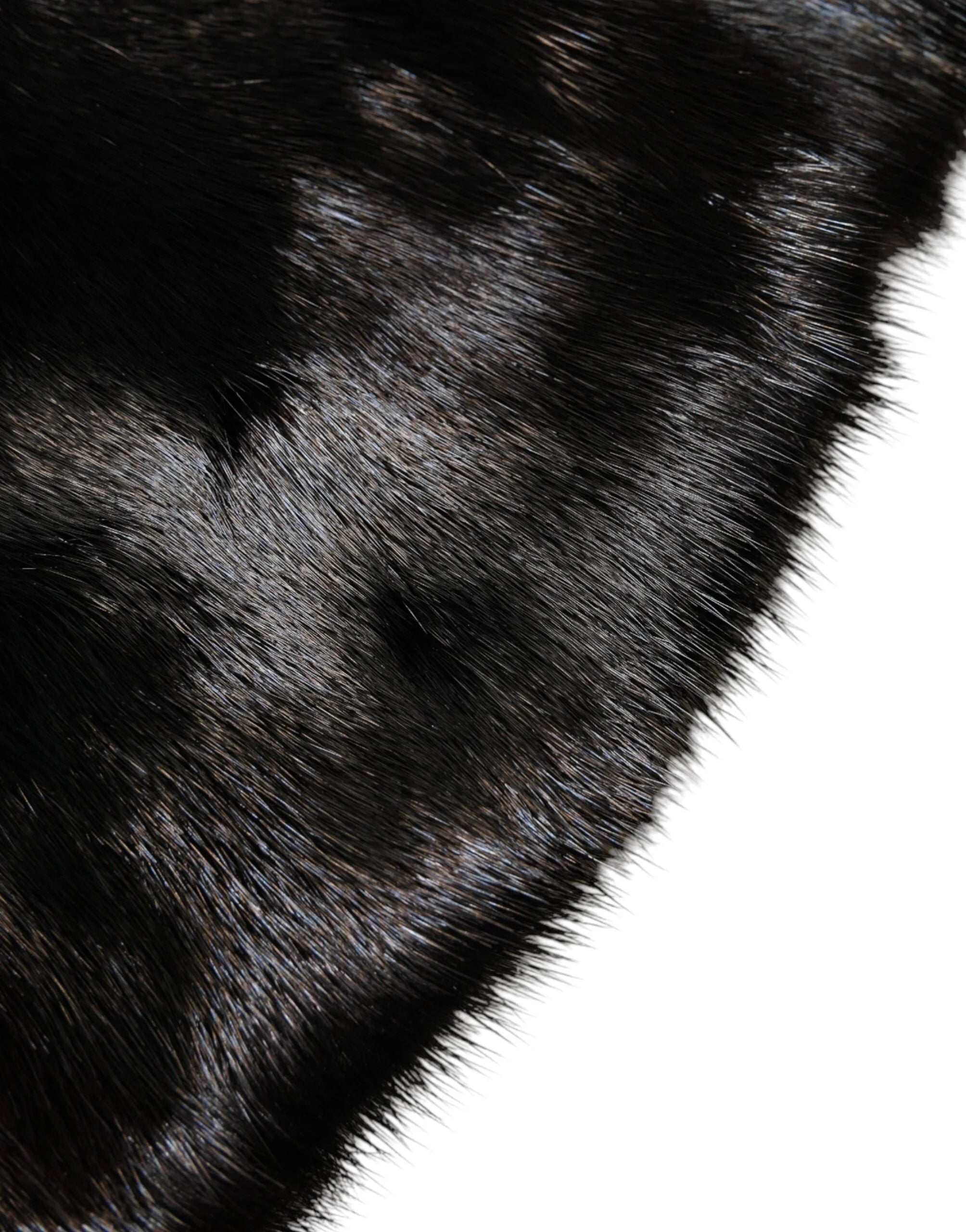 Dolce & Gabbana Black Fur Shawl Neck Wrap Cover Collar Scarf - IT40|S
