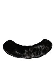 Dolce & Gabbana Black Fur Shawl Neck Wrap Cover Collar Scarf - IT40|S - Scarves & Shawls