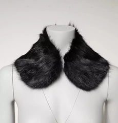 Dolce & Gabbana Black Fur Shawl Neck Wrap Cover Collar Scarf - IT40|S