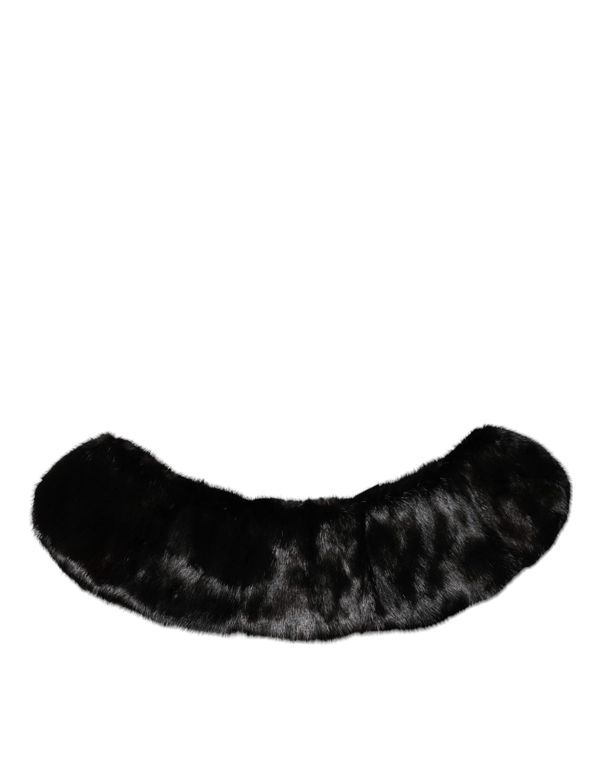 Dolce & Gabbana Black Fur Shawl Neck Wrap Cover Collar Scarf - IT40|S
