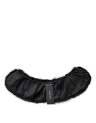Dolce & Gabbana Black Fur Shawl Neck Wrap Cover Collar Scarf - IT40|S