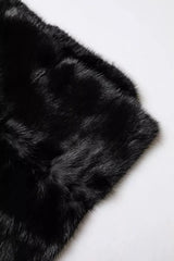 Dolce & Gabbana Black Fur Shawl Neck Wrap Cover Collar Scarf - Scarves & Shawls