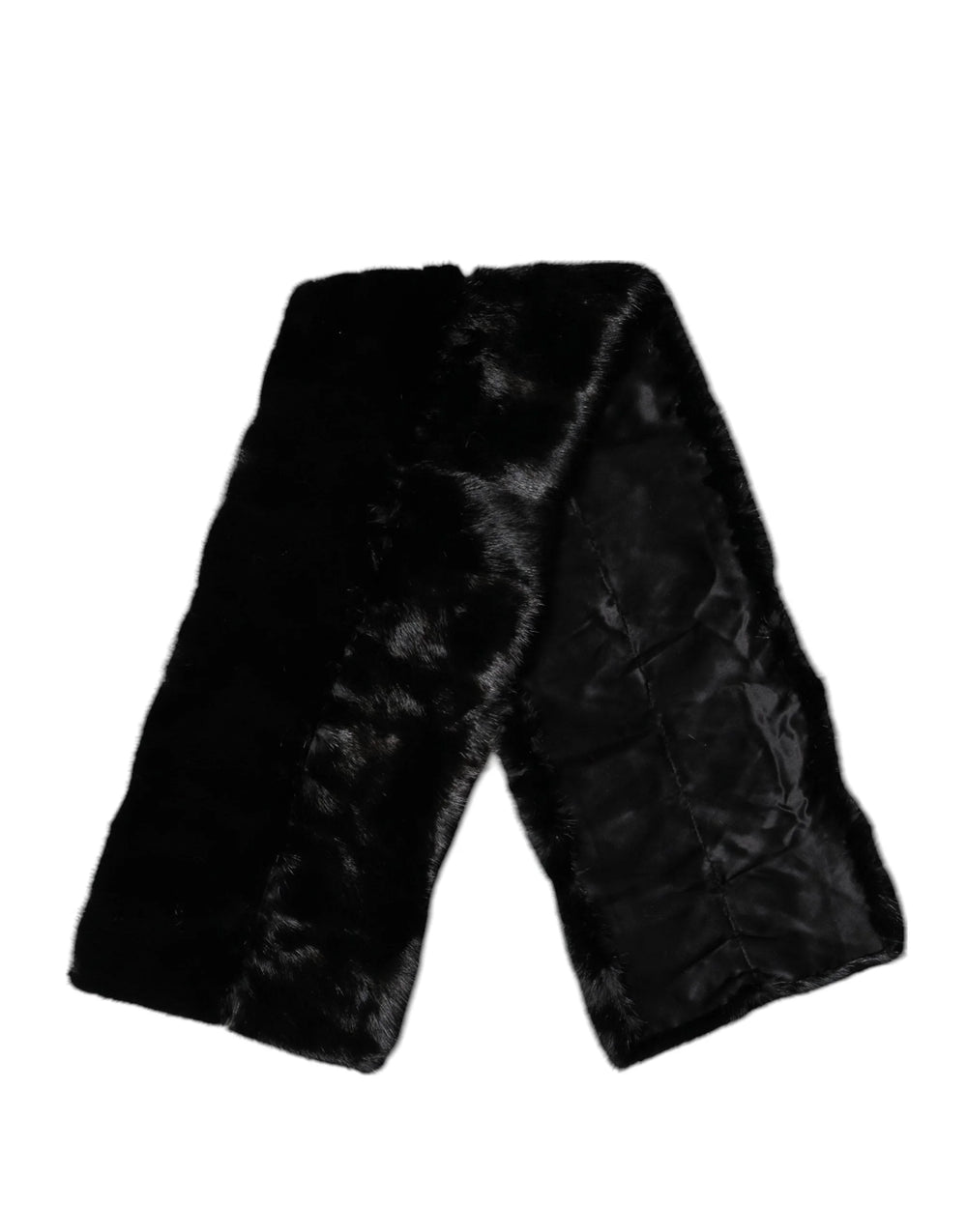 Dolce & Gabbana Black Fur Shawl Neck Wrap Cover Collar Scarf - Scarves & Shawls