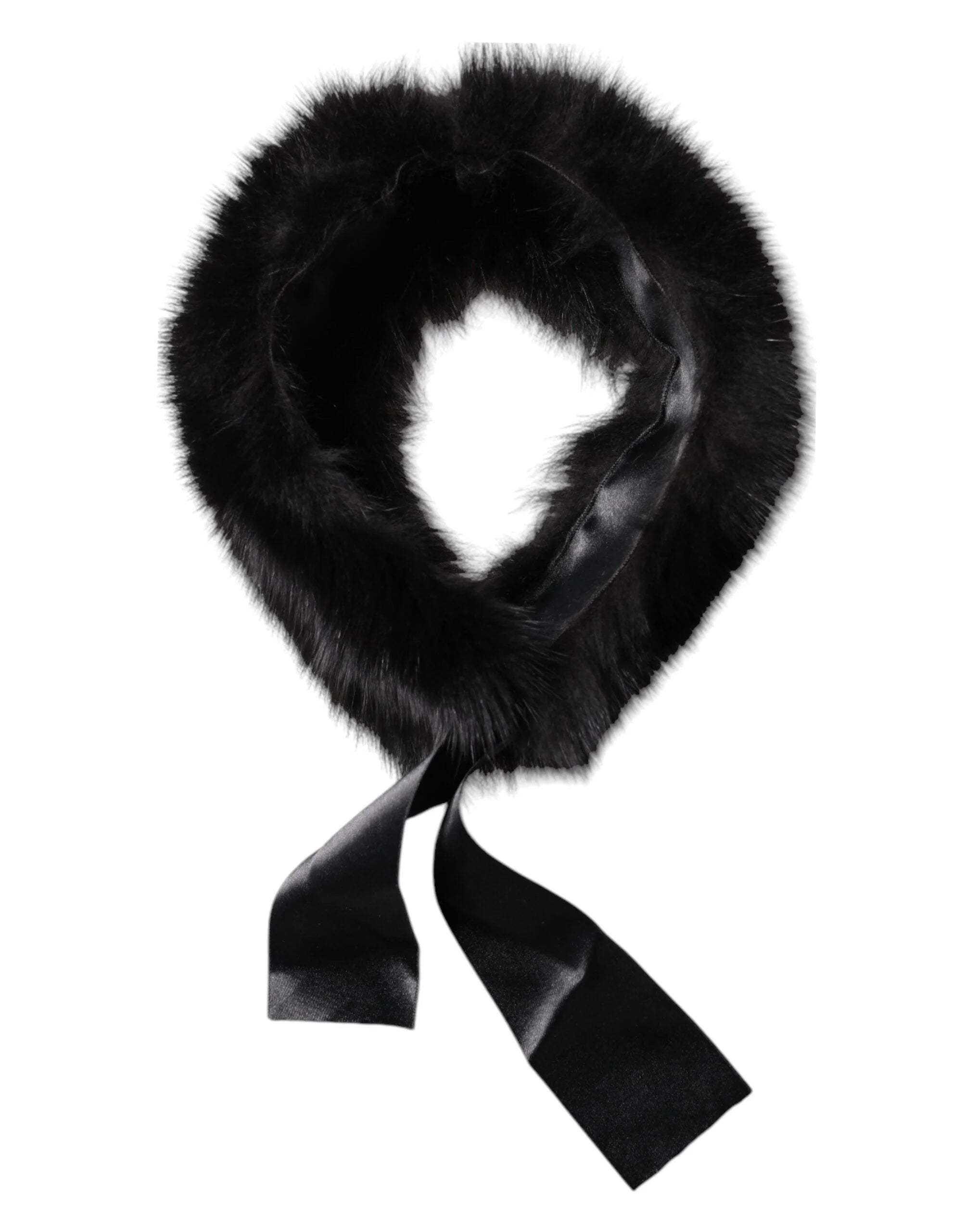 Dolce & Gabbana Black Fur Shoulder Collar Wrap Shawl Scarf - Scarves & Shawls