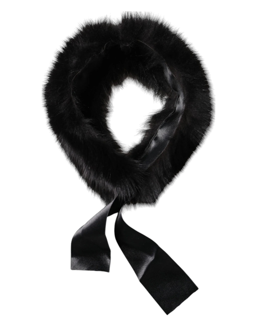 Dolce & Gabbana Black Fur Shoulder Collar Wrap Shawl Scarf - Scarves & Shawls