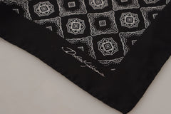 Dolce & Gabbana Black Geometric Patterned Square Handkerchief Scarf - Handkerchiefs