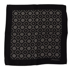 Dolce & Gabbana Black Geometric Patterned Square Handkerchief Scarf - Handkerchiefs