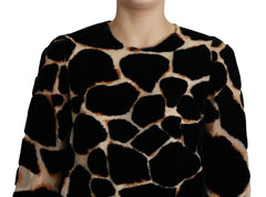 Dolce & Gabbana Black Giraffe Print Shift Mini Dress - IT36 | XS - Dresses