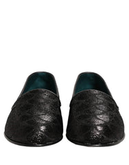 Dolce & Gabbana Black Glitter Brocade Men Dress Loafers Shoes - EU43/US10
