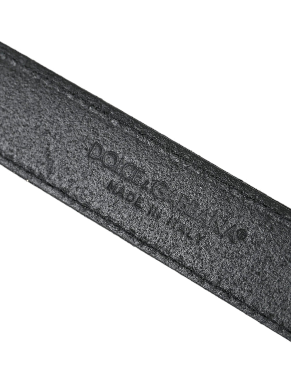 Dolce & Gabbana Black Glittered Leather Silver Buckle Belt - 90 cm / 36 Inches - Belts