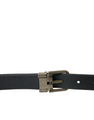 Dolce & Gabbana Black Goat Leather Antique Metal Buckle Belt - 110 cm / 44 Inches - Belts