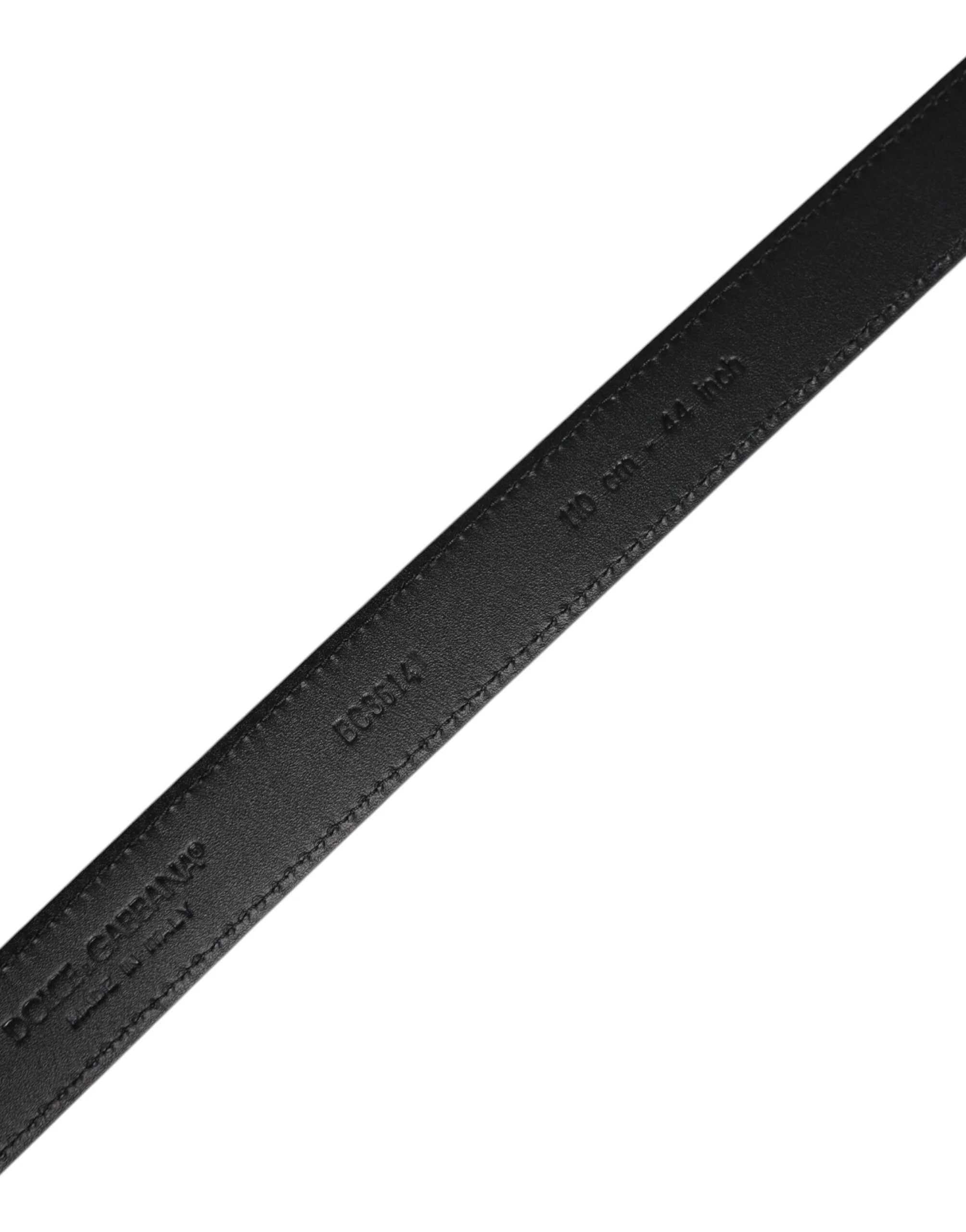 Dolce & Gabbana Black Goat Leather Metal Buckle Classic Belt - 110 cm / 44 Inches - Belts