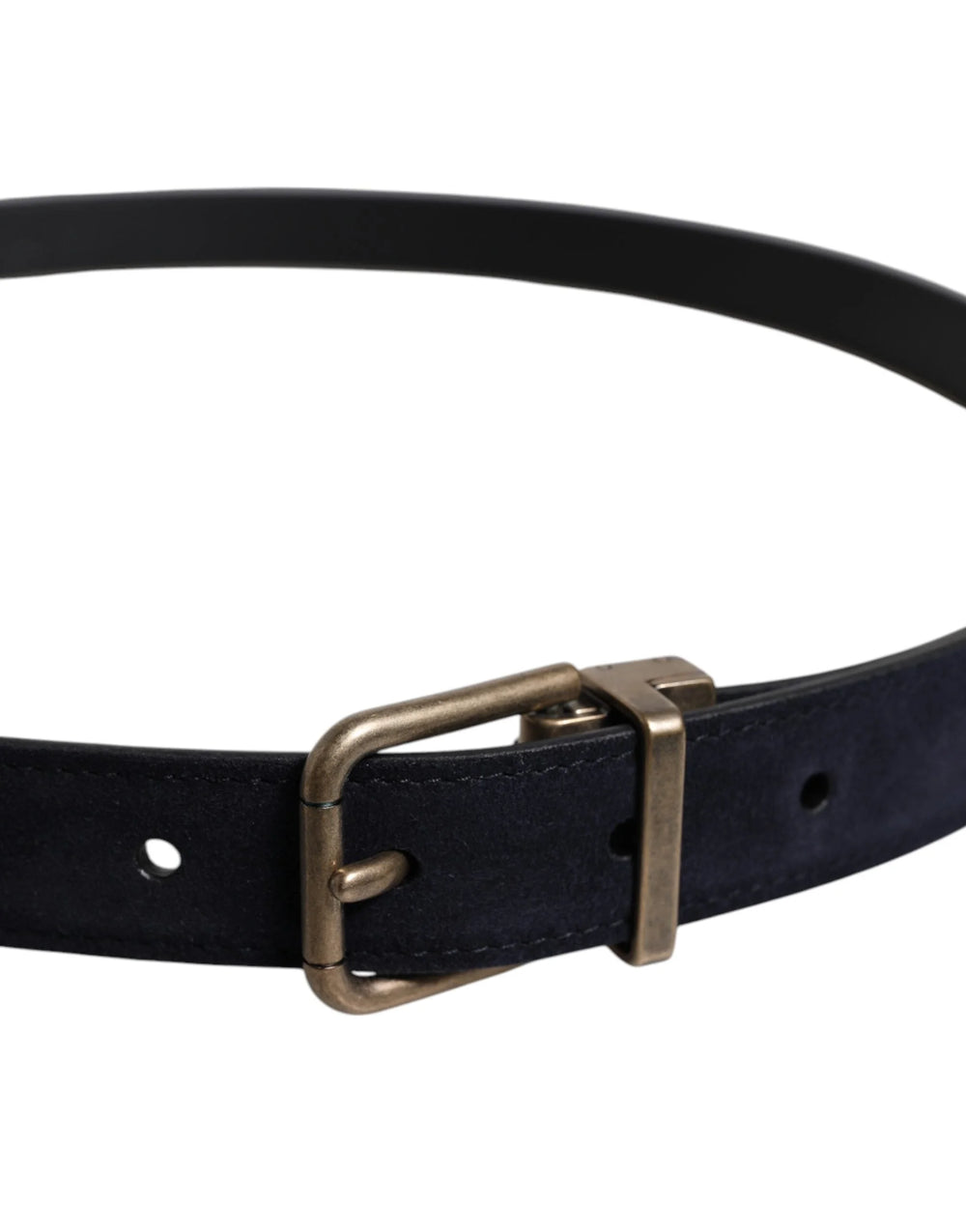 Dolce & Gabbana Black Goat Leather Metal Buckle Classic Belt - 110 cm / 44 Inches - Belts