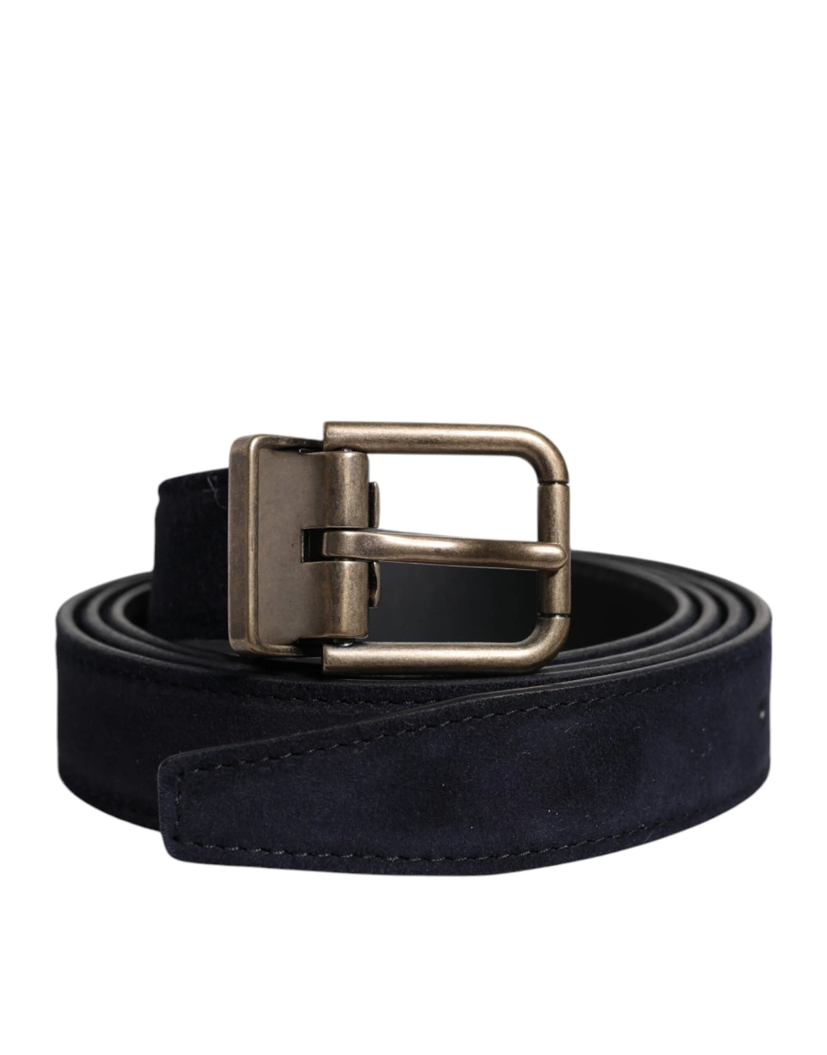 Dolce & Gabbana Black Goat Leather Metal Buckle Classic Belt - 110 cm / 44 Inches - Belts