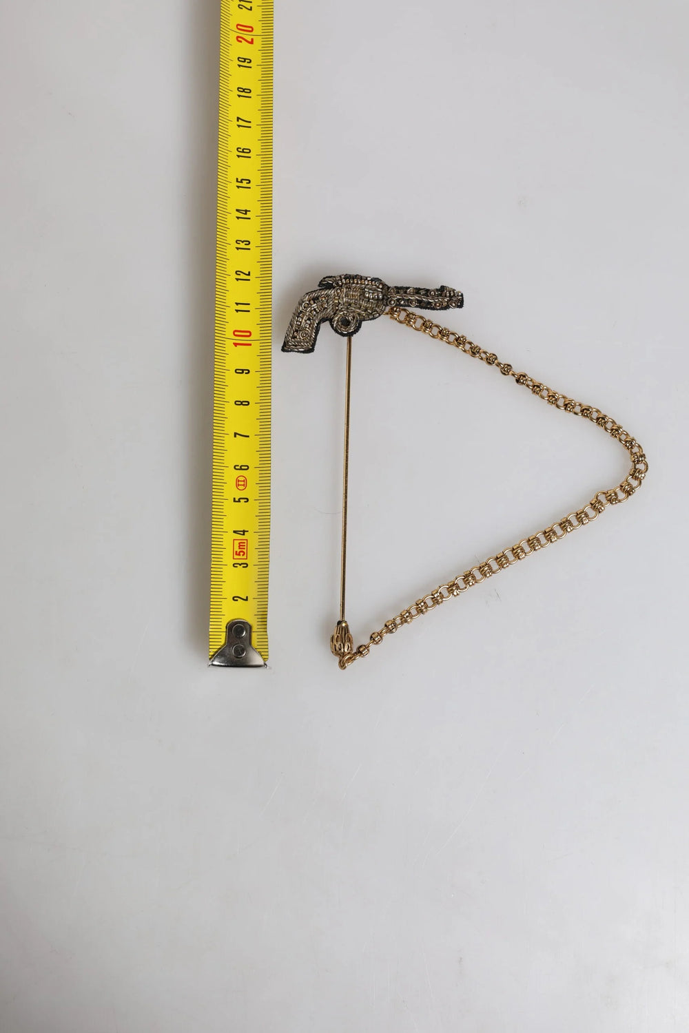 Dolce & Gabbana Black Gold Brass Copper Revolver Brooch Lapel Pin - Brooches & Lapel Pins