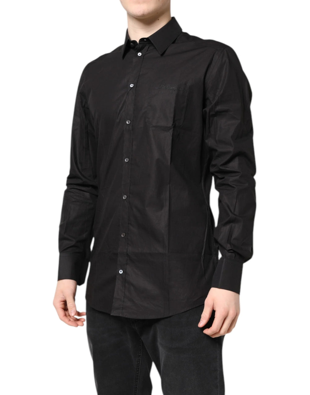Dolce & Gabbana Black GOLD Cotton Collared Formal Dress Shirt - IT38 | XS - Shirts
