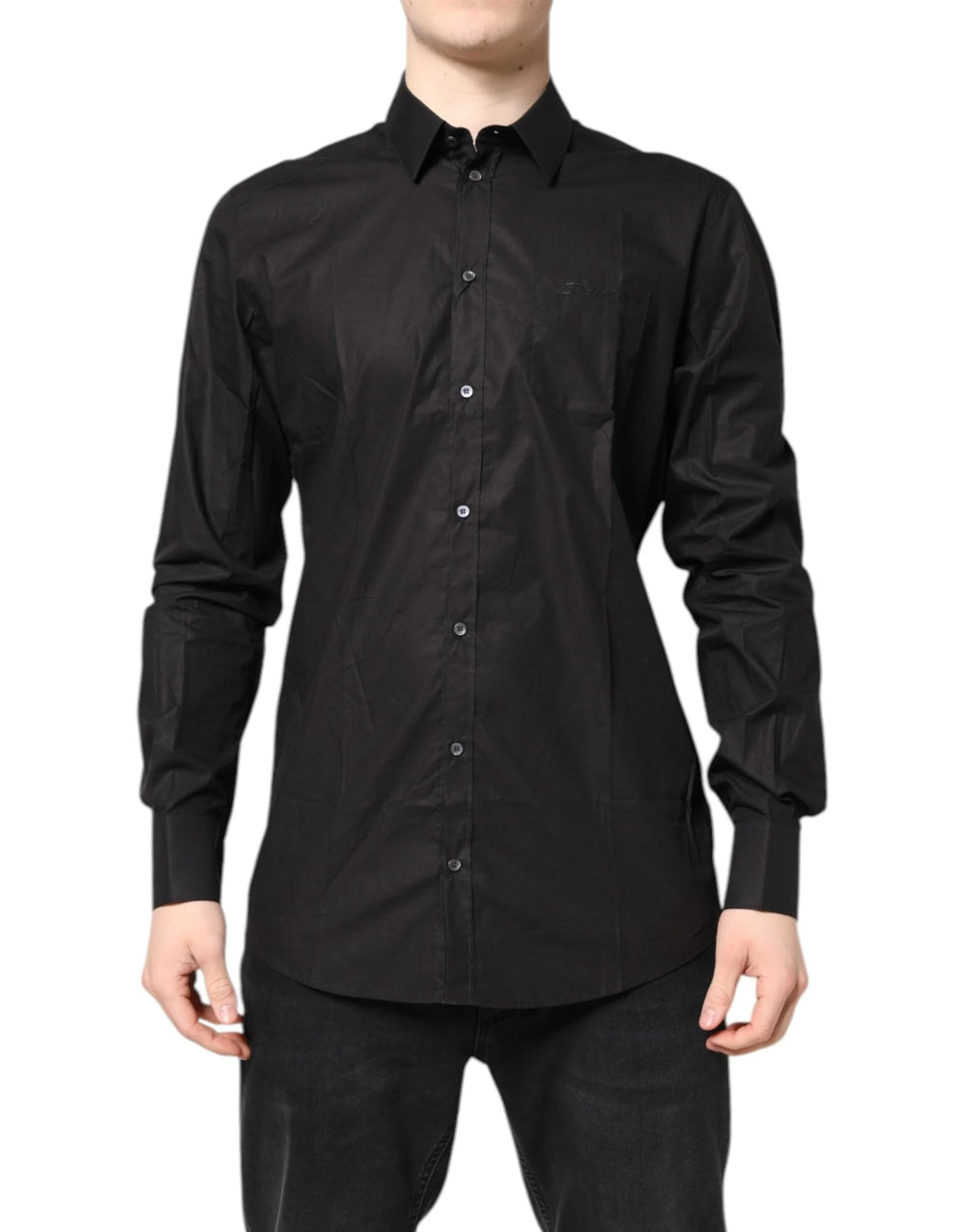 Dolce & Gabbana Black GOLD Cotton Collared Formal Dress Shirt - IT38 | XS - Shirts