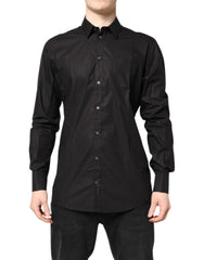 Dolce & Gabbana Black GOLD Cotton Collared Formal Dress Shirt - IT38 | XS - Shirts
